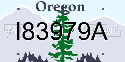 I83979A Oregon License Plate
