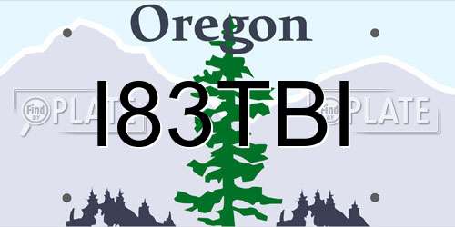 I83TBI Oregon License Plate