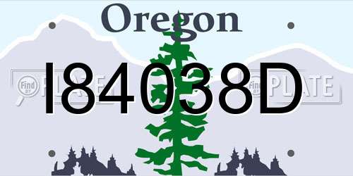 I84038D Oregon License Plate