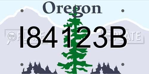 I84123B Oregon License Plate