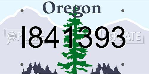 I841393 Oregon License Plate