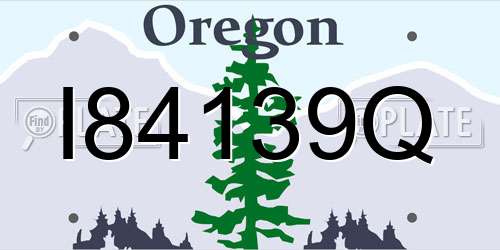 I84139Q Oregon License Plate