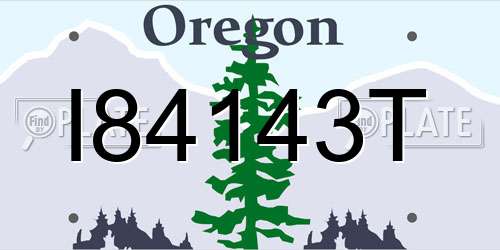 I84143T Oregon License Plate