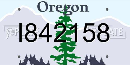 I842158 Oregon License Plate