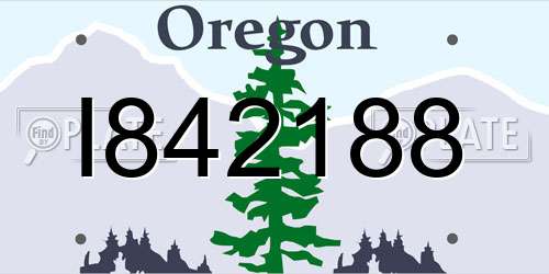 I842188 Oregon License Plate