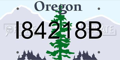I84218B Oregon License Plate