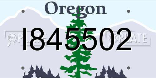 I845502 Oregon License Plate