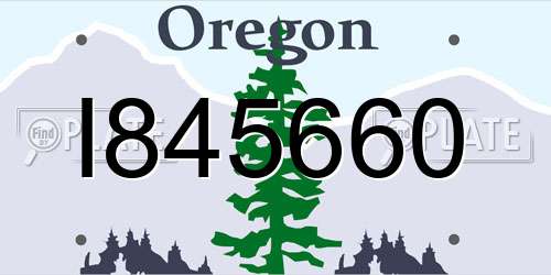 I845660 Oregon License Plate