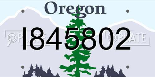 I845802 Oregon License Plate