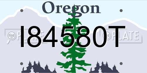 I84580T Oregon License Plate