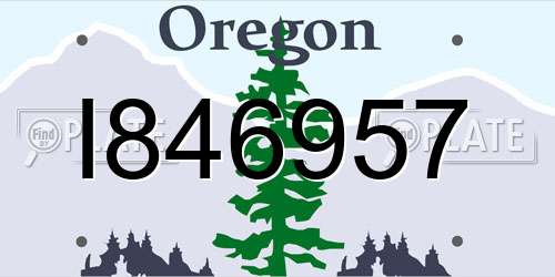 I846957 Oregon License Plate