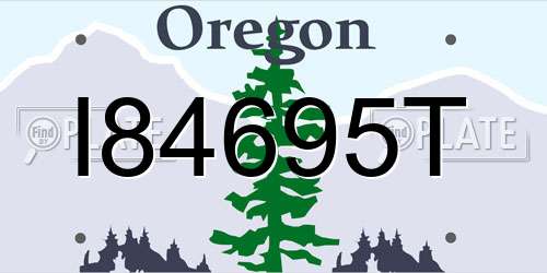 I84695T Oregon License Plate