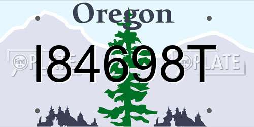 I84698T Oregon License Plate