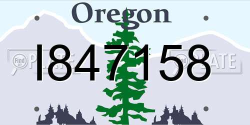 I847158 Oregon License Plate