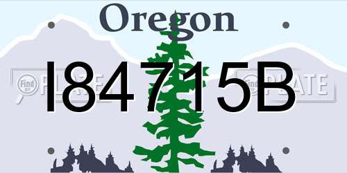 I84715B Oregon License Plate