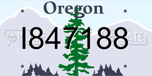 I847188 Oregon License Plate