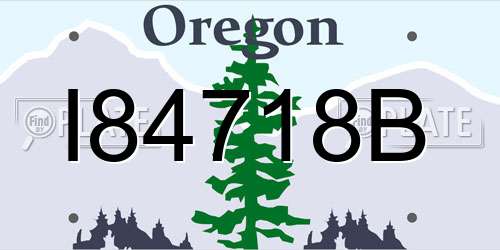 I84718B Oregon License Plate