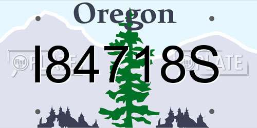 I84718S Oregon License Plate