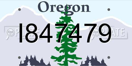 I847479 Oregon License Plate
