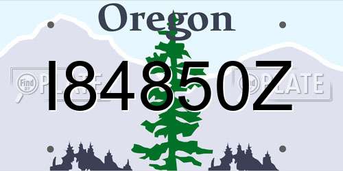 I84850Z Oregon License Plate