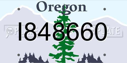 I848660 Oregon License Plate