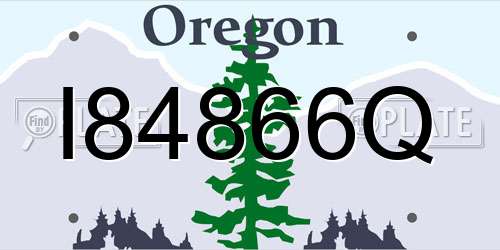 I84866Q Oregon License Plate