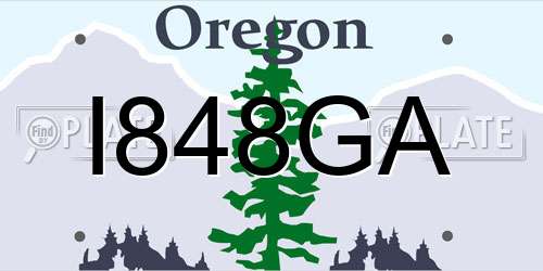 I848GA Oregon License Plate