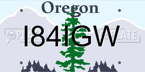 I84IGW Oregon License Plate