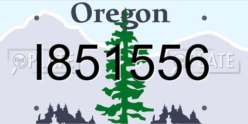 I851556 Oregon License Plate