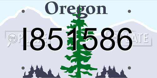 I851586 Oregon License Plate