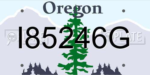 I85246G Oregon License Plate