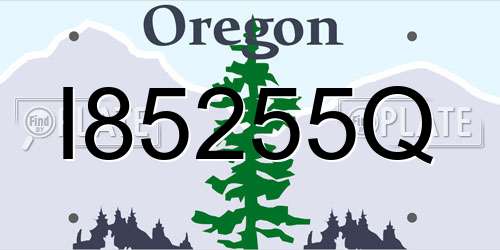 I85255Q Oregon License Plate