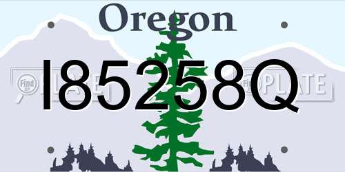 I85258Q Oregon License Plate