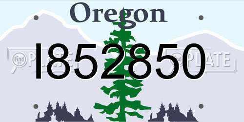 I852850 Oregon License Plate