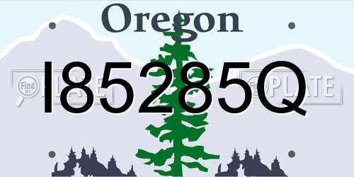 I85285Q Oregon License Plate