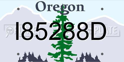I85288D Oregon License Plate