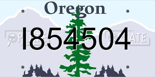 I854504 Oregon License Plate