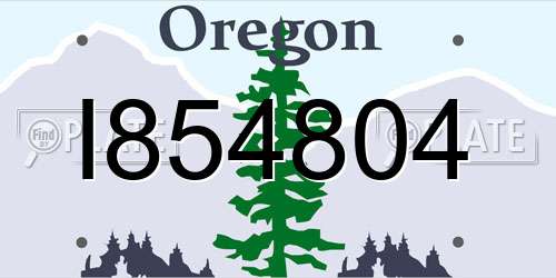 I854804 Oregon License Plate