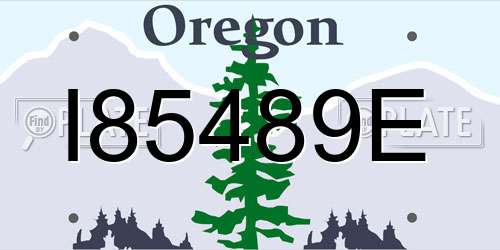 I85489E Oregon License Plate