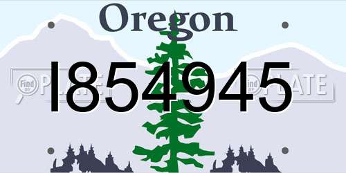 I854945 Oregon License Plate