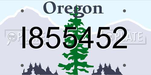 I855452 Oregon License Plate