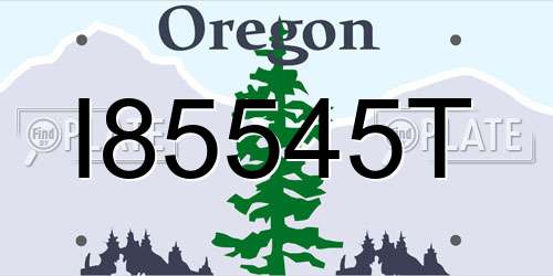 I85545T Oregon License Plate