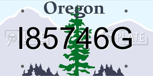 I85746G Oregon License Plate