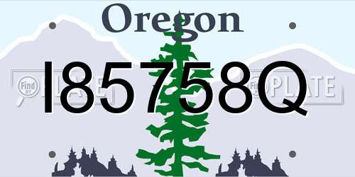 I85758Q Oregon License Plate