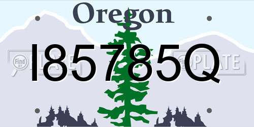 I85785Q Oregon License Plate