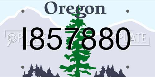 I857880 Oregon License Plate
