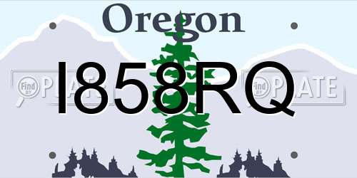 I858RQ Oregon License Plate