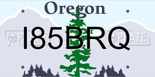 I85BRQ Oregon License Plate