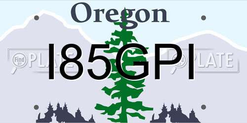 I85GPI Oregon License Plate