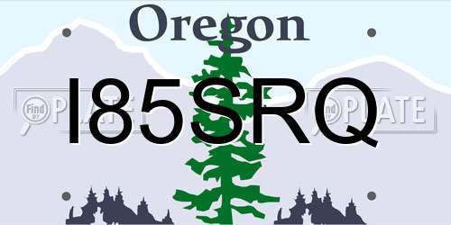 I85SRQ Oregon License Plate